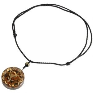 Collier Orgonite Chakra Manipura, Oeil de Tigre marron