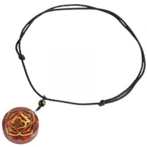 Collier Orgonite Chakra Muladhara, Jaspe rouge