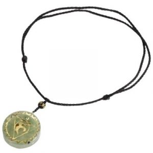 Collier Orgonite Chakra Vishudda, Jade vert