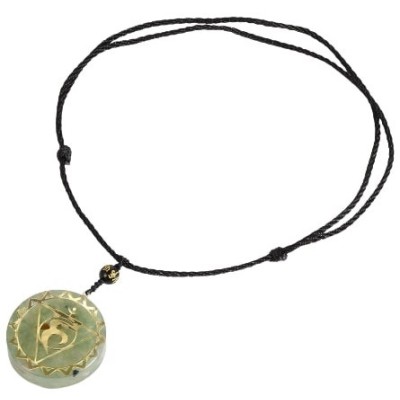 Collier Orgonite Chakra Vishudda, Jade vert