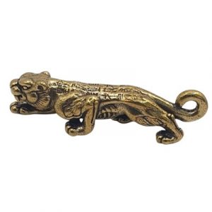 Statue Tigre Blanc aux Aguets cuivre