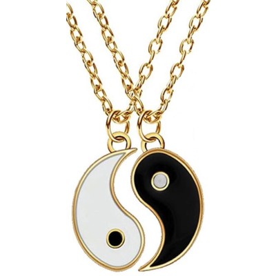 Colliers Pendentifs Couple Yin Yang doré