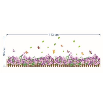 Sticker Frise Fleurie Papillons – Image 2