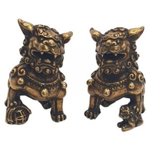 Fu Dogs Protecteurs en cuivre médium