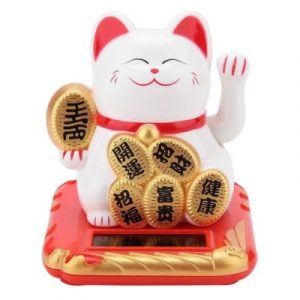 Chat Maneki Neko Bonheur blanc