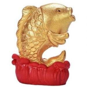 Figurine Poisson Carpe dorée et rouge