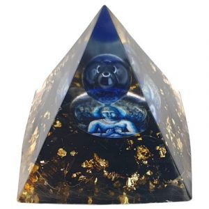Orgonite Pyramide Bouddha Obsidienne