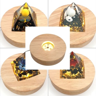 Socle Lumineux pour Orgonite Pyramide