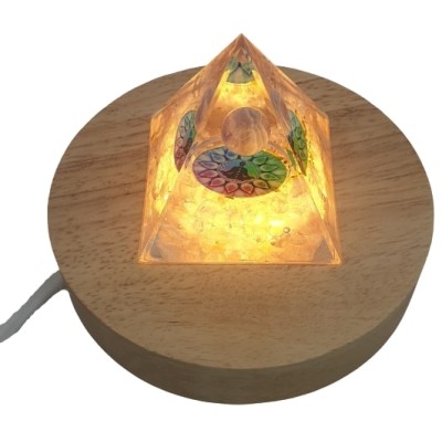 Orgonite Pyramide Chakras Quartz rose – Image 3