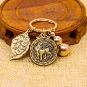 Porte Clés Zodiaque Tigre, Amulette Richesse Continue