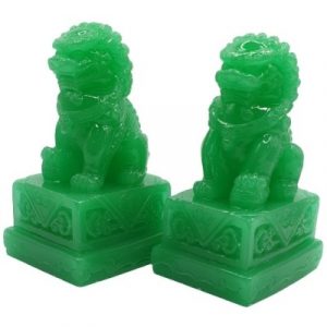 Statues Fu Dogs verts