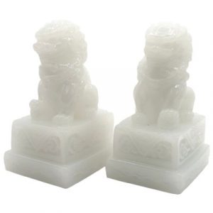 Statues Fu Dogs blancs