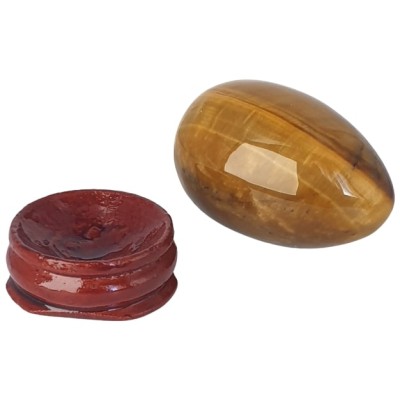Oeuf en Oeil de Tigre marron 45mm – Image 2
