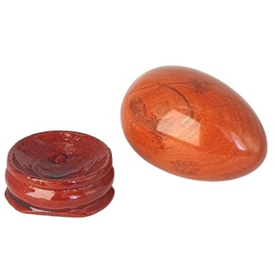 Oeuf en Jaspe rouge 45mm – Image 2