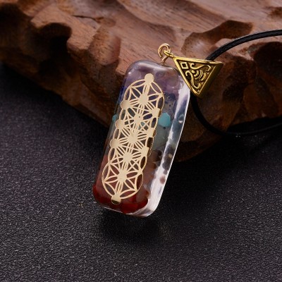 Collier Orgonite Chakras Fleurs