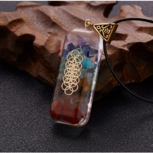 Collier Orgonite Chakras Graines de vie Entrelacées