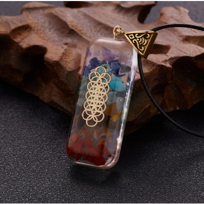 Collier Orgonite Chakras Graines de vie Entrelacées