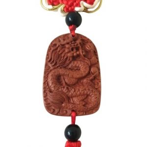 Suspension Dragon Protecteur rouge