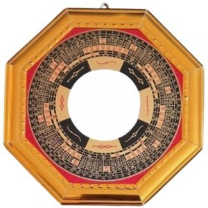 Miroir Bagua rouge et noir Concave 13cm