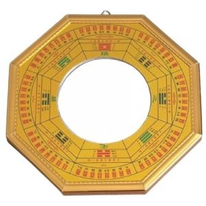 Miroirs Bagua doré  Convexe 26cm