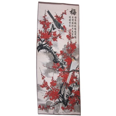 Tangka Tapisserie Cerisier rouge aux Oiseaux