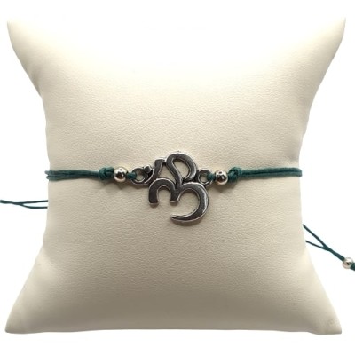 Bracelet vert Aum argenté