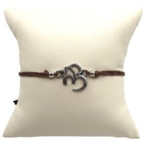 Bracelet marron Aum argenté