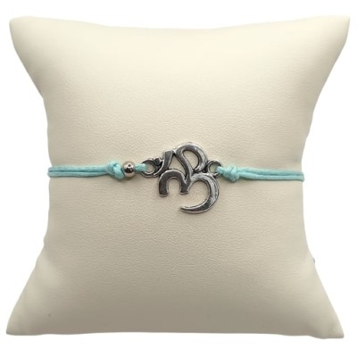 Bracelet vert clair Aum argenté