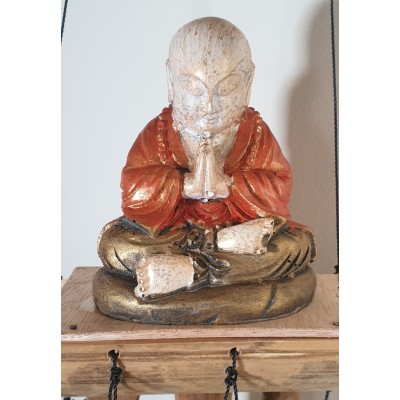 Carillon Bambou Bouddha de la Prière rouge et or – Image 3