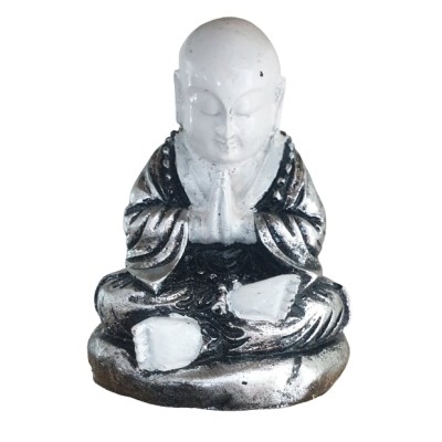 Carillon Bambou Bouddha de la Prière argent et blanc – Image 3