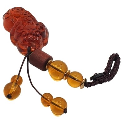 Porte Clés Pi Yao en Cristal orange – Image 2