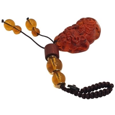 Porte Clés Pi Yao en Cristal orange – Image 3