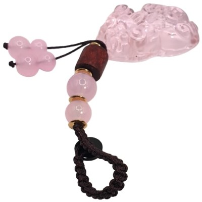 Porte Clés Pi Yao en Cristal rose – Image 3
