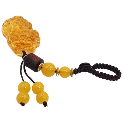Porte Clés Pi Yao en Cristal jaune – Image 2