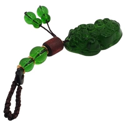 Porte Clés Pi Yao en Cristal vert – Image 3