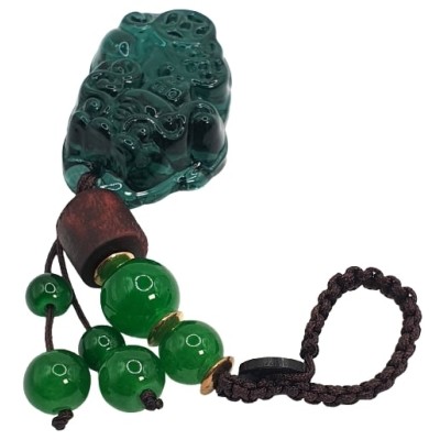 Porte Clés Pi Yao en Cristal turquoise – Image 2