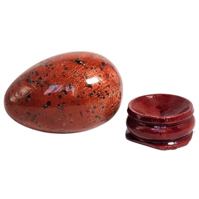 Oeuf en Jaspe rouge 40mm – Image 3