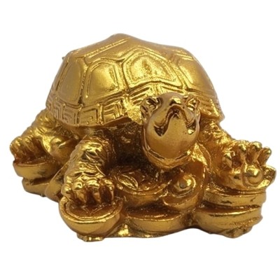 Statue Tortue Protectrice dorée – Image 2