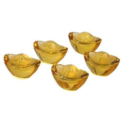 Lot de 5 Lingots d'Or en Cristal orange – Image 3