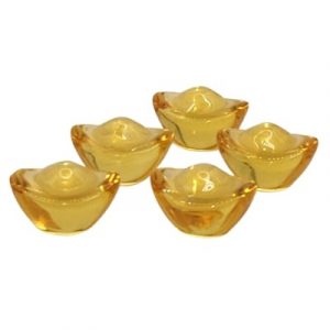 Lot de 5 Lingots d'Or en Cristal orange