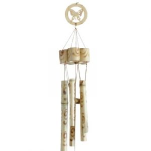 Carillon Papillon Bambou beige 5 Branches