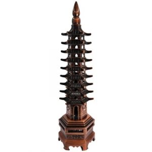 Pagode Wen Chang bronze rouge 18cm