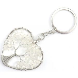 Porte Clés Arbre de Vie en Cristal de roche