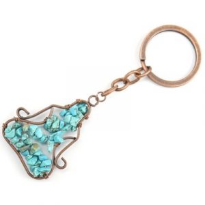 Porte Clés Yogi Chakras en Turquoise