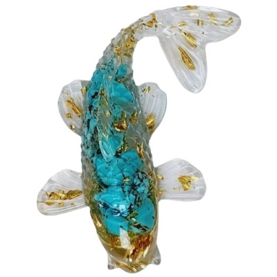 Figurine Poisson Carpe en Turquoise – Image 2
