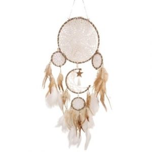 Attrape Rêves beige Lune, Etoile
