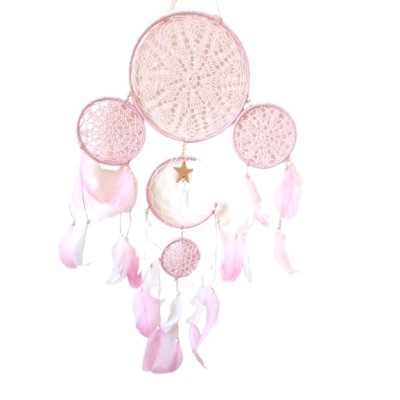 Attrape Rêves rose Lune, Etoile – Image 2