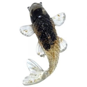 Figurine Poisson Carpe en Obsidienne noire