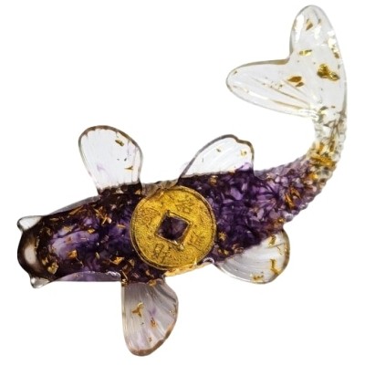 Figurine Poisson Carpe en Améthyste – Image 3