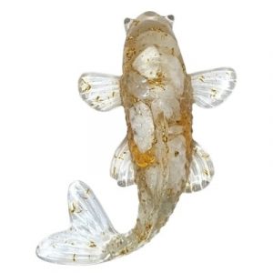 Figurine Poisson Carpe en Howlite blanche